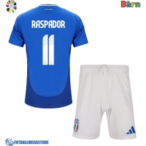 Fotballdrakt Barn Italia Giacomo Raspadori #11 Hjemmedraktsett EM 2024 Kortermet (+ Korte bukser)